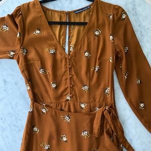 Abercrombie & Fitch Floral Mini Wrap Dress with Sleeves